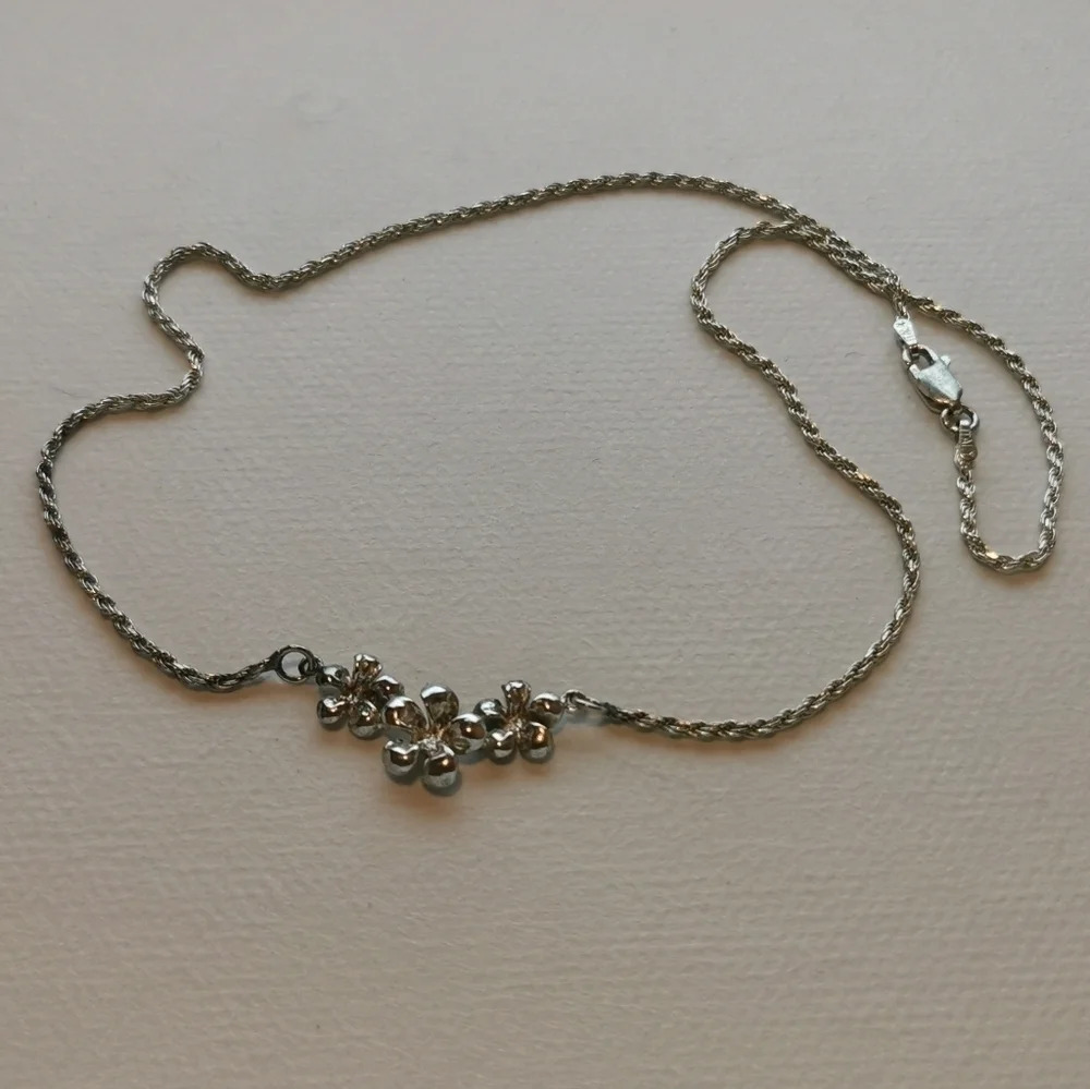 925 flower  necklace